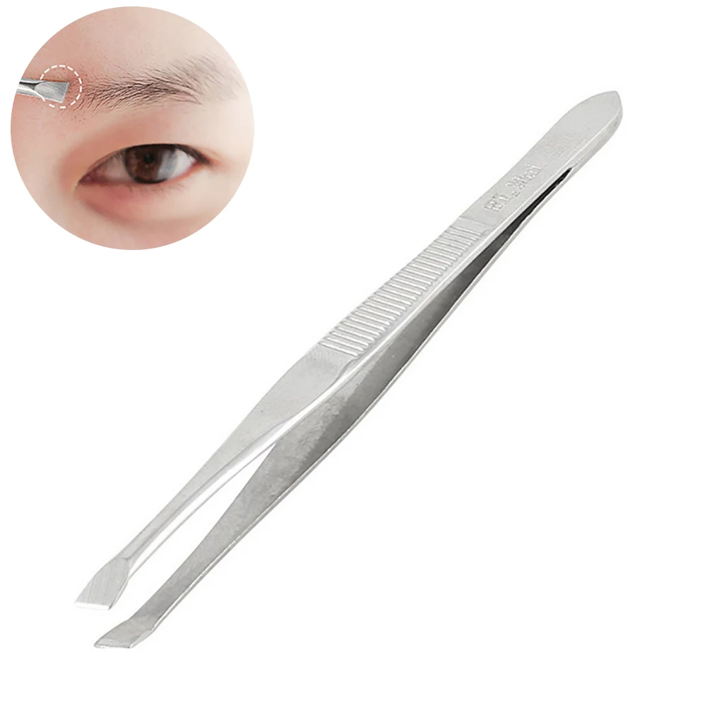 1Pc Professional Stainless Steel Slant Tip Tweezers Precision Eyebrow For Expert Shaping And Facial Hair Remova | Красота и здоровье