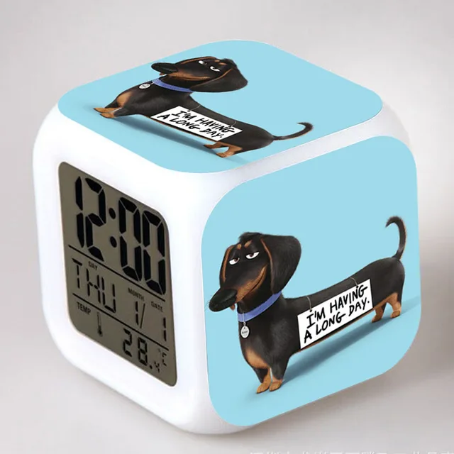 The Secret Life of Pets digital alarm clock Kids LED Clock Cartoon