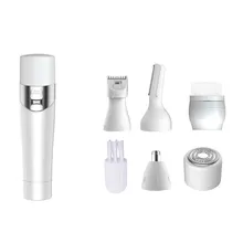 5 в 1 Для женщин IPX4 Водоотталкивающее бикини триммер электрическая бритва безболезненно лице Кисть Нос Триммер для бровей Триммер для тела бритвы