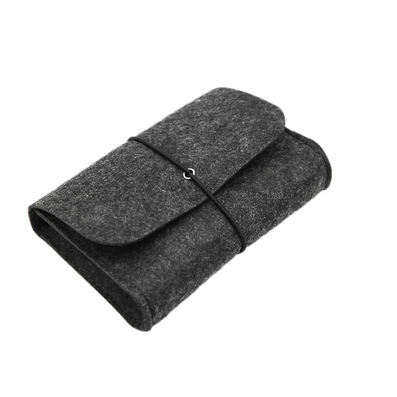 New-Wool Fiber Power Bank Storage Bag Mini Sofe Felt Pouch For Data Cable Mouse Travel Organizer Electronic Gadgets Organizado