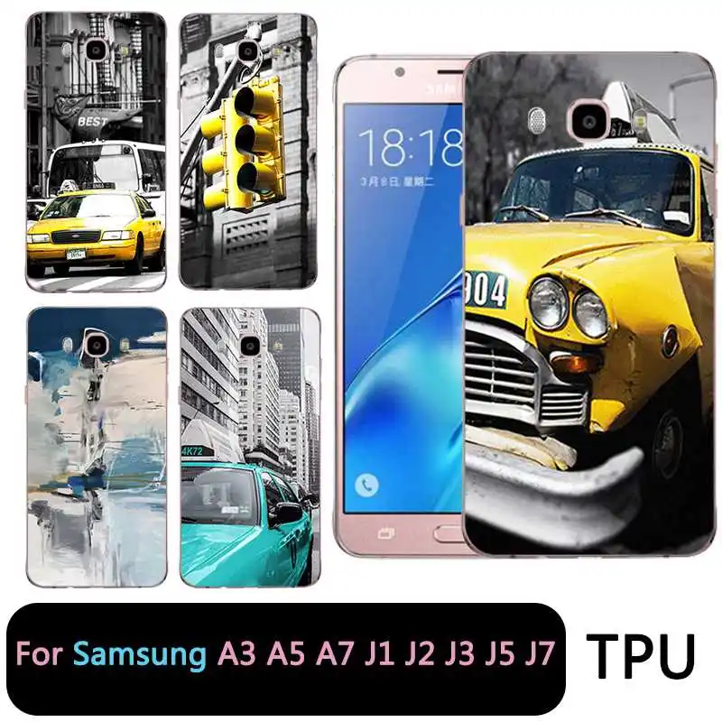 QMSWEI Soft Tpu Clear Phone Case For Samsung Galaxy A3 A5 2017 2016 prime J1 J2 J5 J3 J7 TPU Car Taxi Boat Ship Cute Cover |