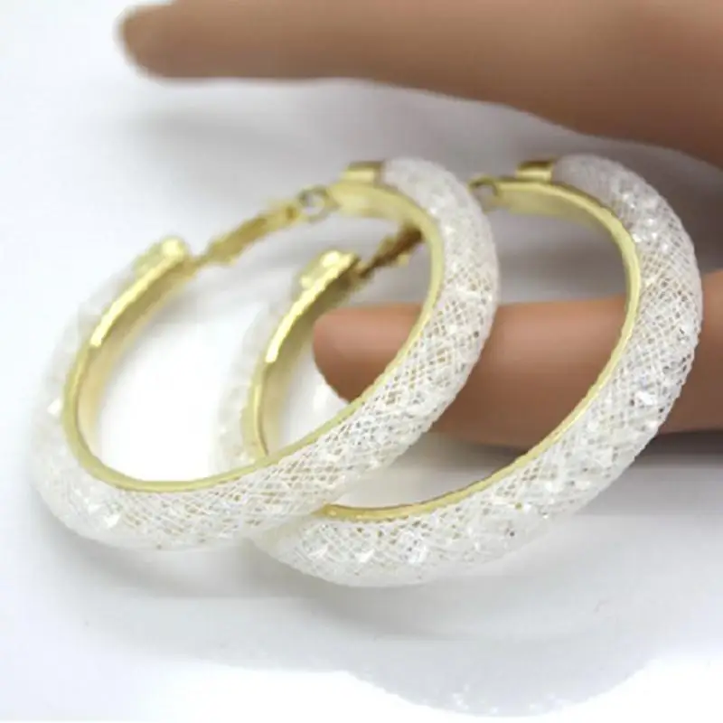 

Imixlot 2019 Top Fashion Promotion Trendy Aros Vogue Hoop Earrings Women Large Circle Round Crystal Ear Dangle Hoops Jewelry