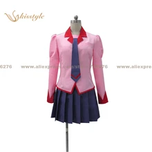Kisstyle Moda Bakemonogatari Monstory/Senjougahara Hitagi Monogatari Rosa Cosplay Uniforme, Modificado Para Requisitos Particulares Aceptado