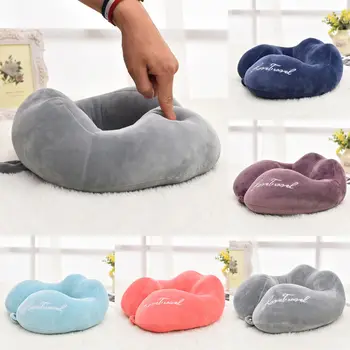 

Hot Sale U Shaped Memory Foam Neck Pillow Travel Neck Support Head Rest Car Solid Cushion Pillow Healthcare Bedding Home Textile