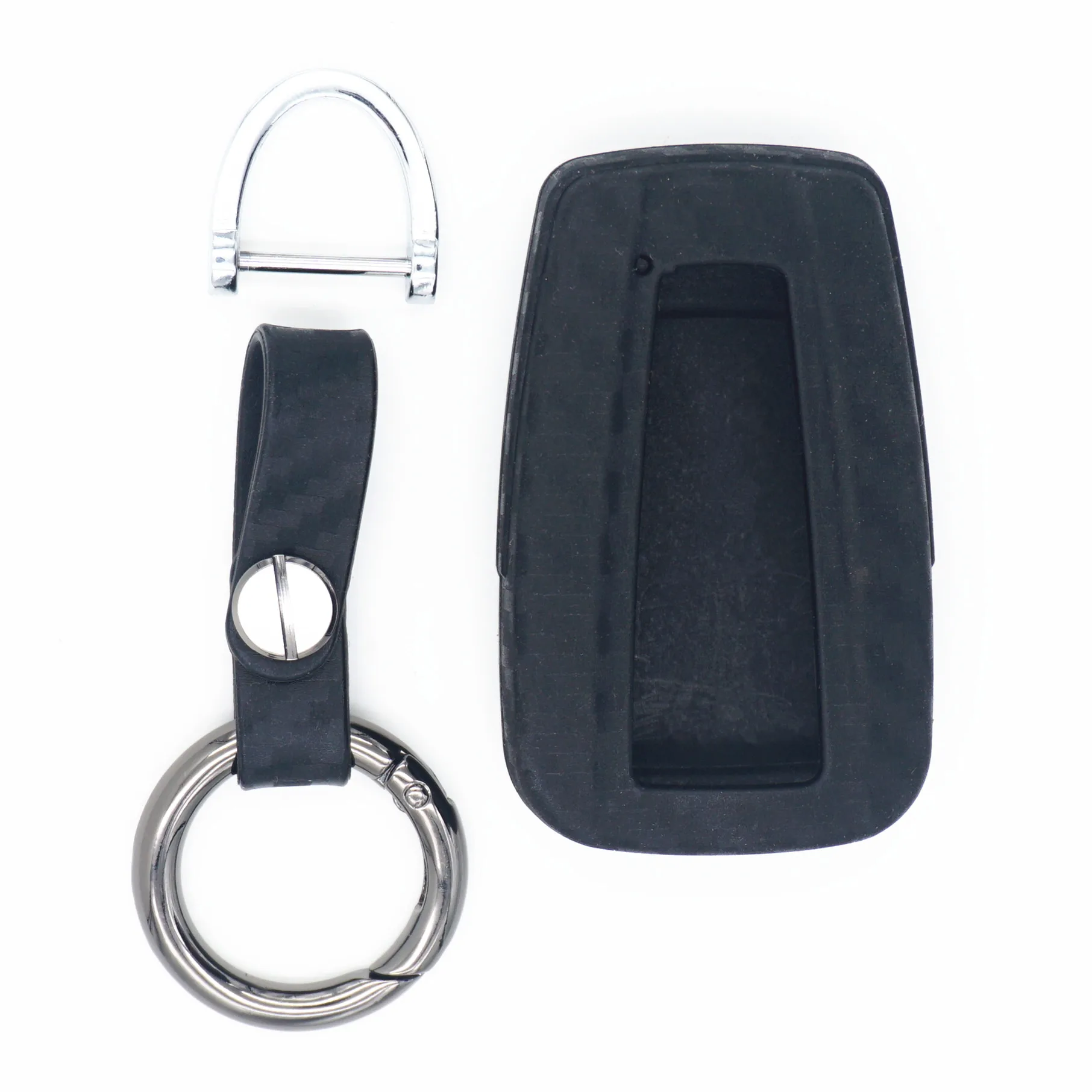 

WFMJ Black Carbon Fiber Silicone 2 3 4 Buttons Remote Smart Key Chain Holder Cover Case for 2018 Toyota Camry C-HR