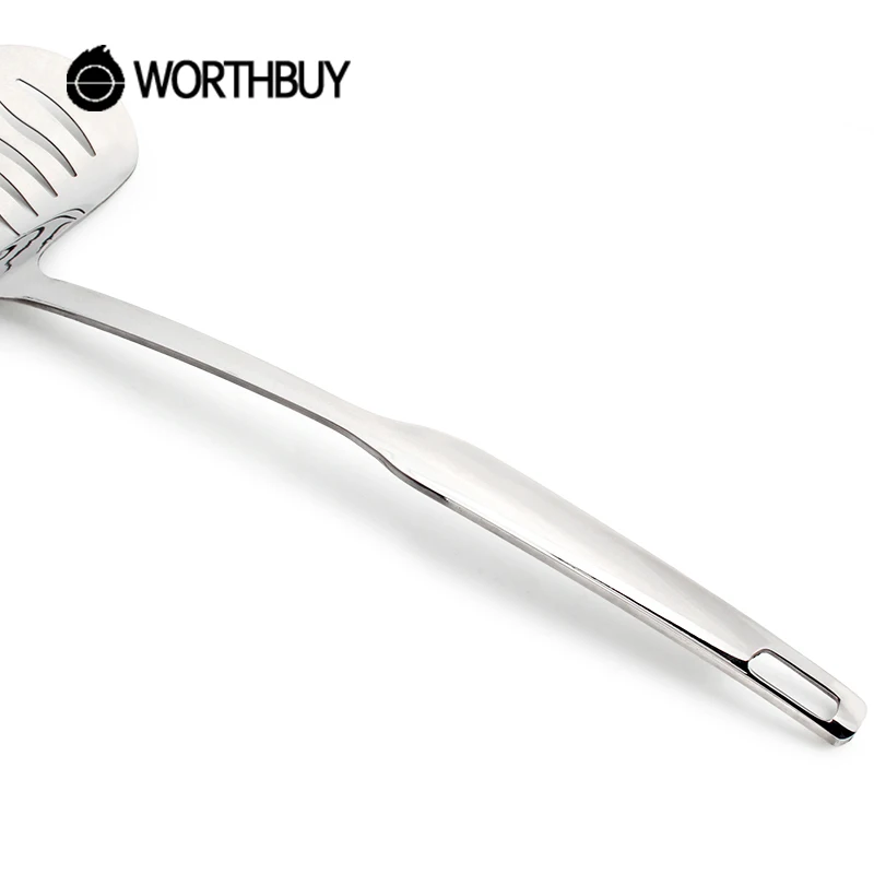 WORTHBUY кухонная утварь из нержавеющей стали шпатель для мяса с длинной ручкой