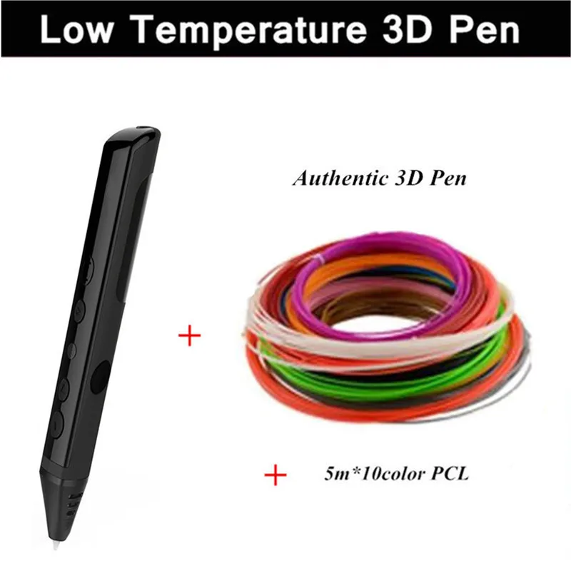 

Birthday Gift New Low Temperature 3D Pens With Voice Broadcast Function 3D Drawing Pen With 5Meter*10Color PCL Free Shipping