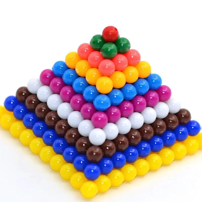 

BOHS Square Number Teaching Pyramid Toys, Montessori Materials Mathematics Teaching, 1-10 Beads Sheet