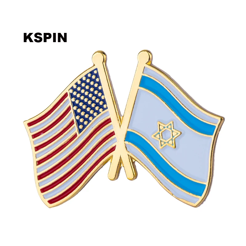 

U.S.A Israel Friendship Flag Badge Flag pin XY0375