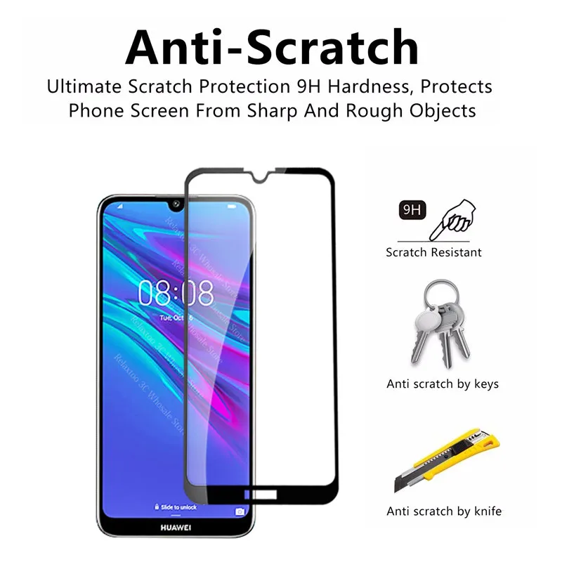 Защитное 3d стекло закаленное для Huawei Y6 2019 защитная пленка экрана Защитная MRD LX1 Y 6