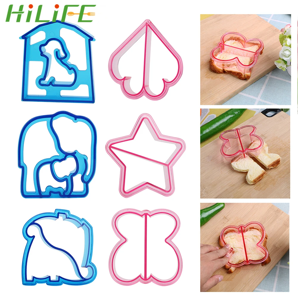

HILIFE Bread Sandwich Cutters Mold Toast Moulds Cake Maker Dinosaur Dog Heart Shape Cookie Biscuit Food Cutter Cake Baking Mould