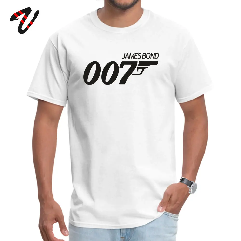 Tops & Tees BlackJamesBond Mother Day Cute Camisa Short Sleeve 100% Cotton O Neck Men's T-Shirt Camisa T-Shirt Black190627James-Bond-007 white