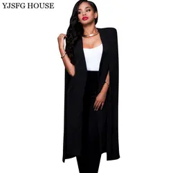 Yjsfg дом с длинным рукавом элегантные вечерние Пиджаки для женщин 2017, женская обувь Демисезонный стильный черный, белый цвет Блейзер Feminino