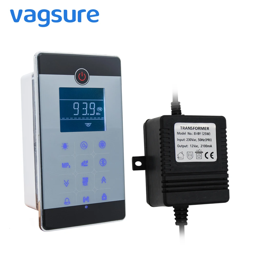 

Vagsure 1pcs Transformer +Touch Screen Bluetooth MP3 USB Digital LCD Display Speaker Shower Cabin Controller Radio Accessories