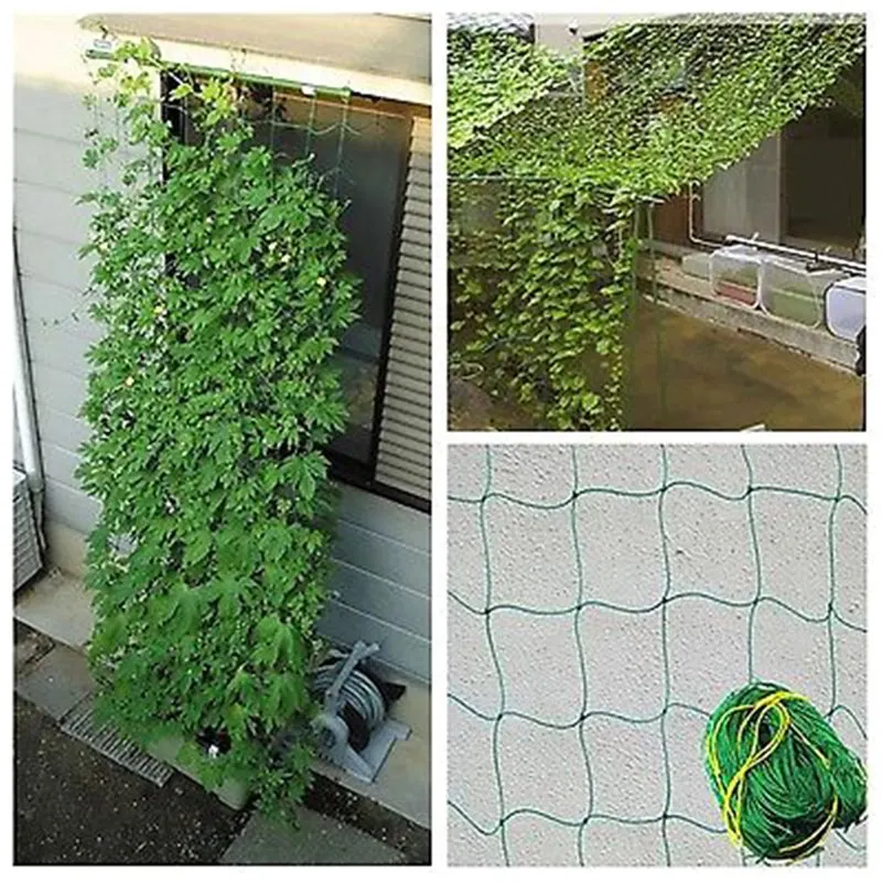 Скалолазание фасоли сетки для выращивания растений забор сад зеленый нейлон Треллис 1,8x1,8 м