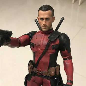 

1/6 Scale Deadpool Anti-hero army Head Sculpt Male Man Carving Model Short Hair Head play for 12" Action Figure Body