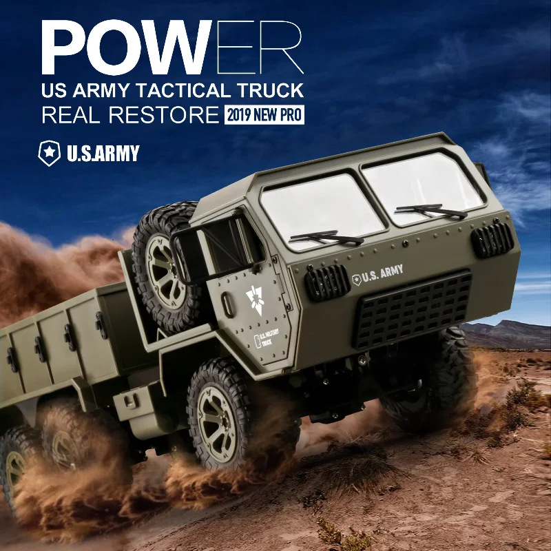 

Newest! RC Military Truck 2.4G 6x6 4WD With WIFI Camera 1:16 Remote Control Loadable Pick-Up Trucks For Kids Car Toys Gifts