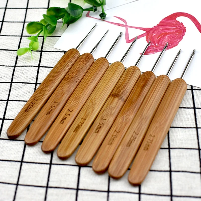 20pcs/set Bamboo Crochet Hooks Needles Knit Weave Craft Yarn Sewing