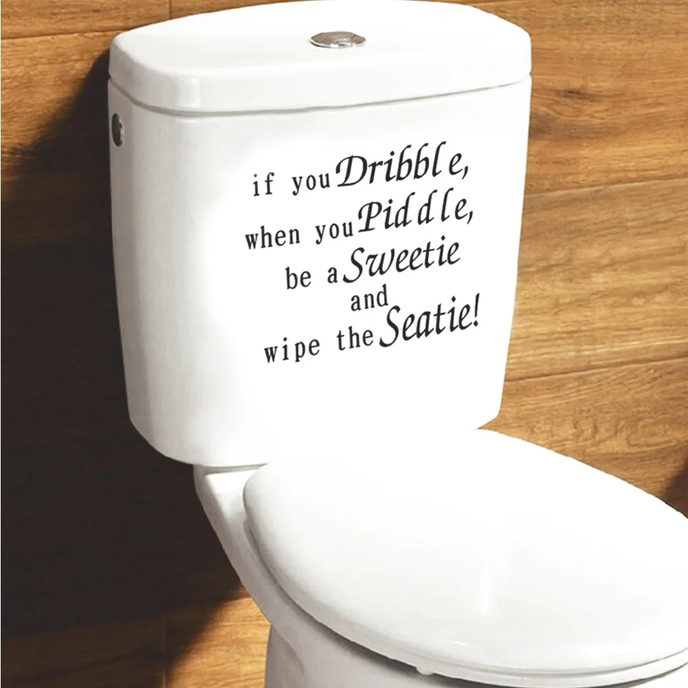 New Arrival Fashion Bathroom Toilet sticker Seat Sign Reminder Quote