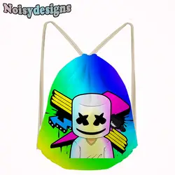 Noisydesigns Cute Marshmello узор с принтом Для женщин Фитнес Йога Спорт Для женщин Drawstring сумка для хранения школы Девочкам Мальчикам Сумки