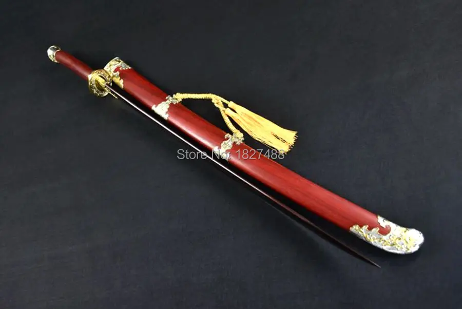 Китайский меч ручной работы Katana Qing Dynasty Battle Dao складные стальные фитинги с красным