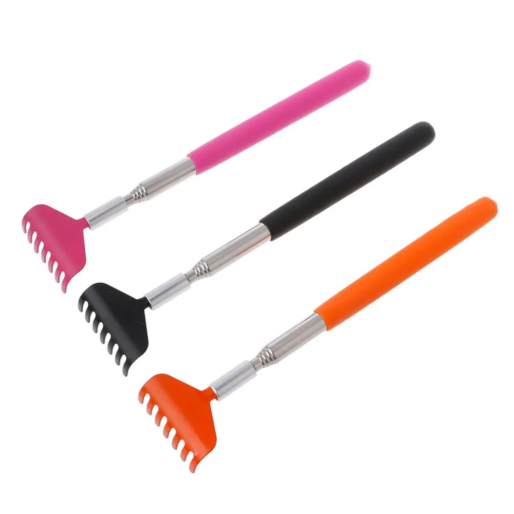 

ZRLOWR Telescopic Stainless Steel Back Scratcher Self-Massage Itch Helping Tool Soft Grip