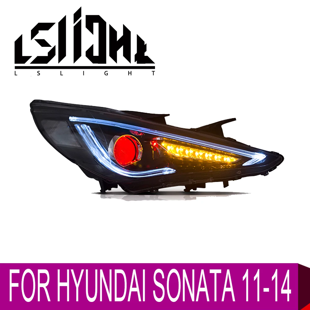 LSlight для HYUNDAI SONATA 2011 2012 2013 2014 светодиодные фары сборки лампы ходовой свет стоп Стоп