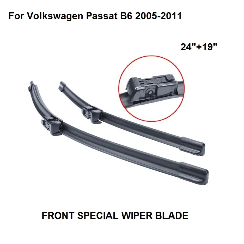 24"+19" Windscreen wiper blades for Volkswagen Passat B6 2005 2011 Car
