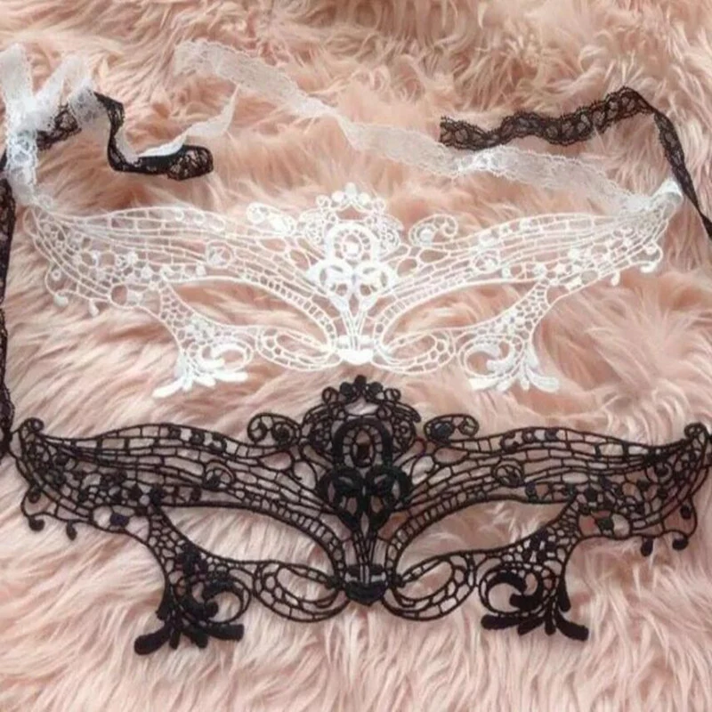 

1Pc Hollow Charm Women Lace Party Decor Mask Beautiful White Black Carnival Masquerade Mask for New Year Makeup Party Decoration