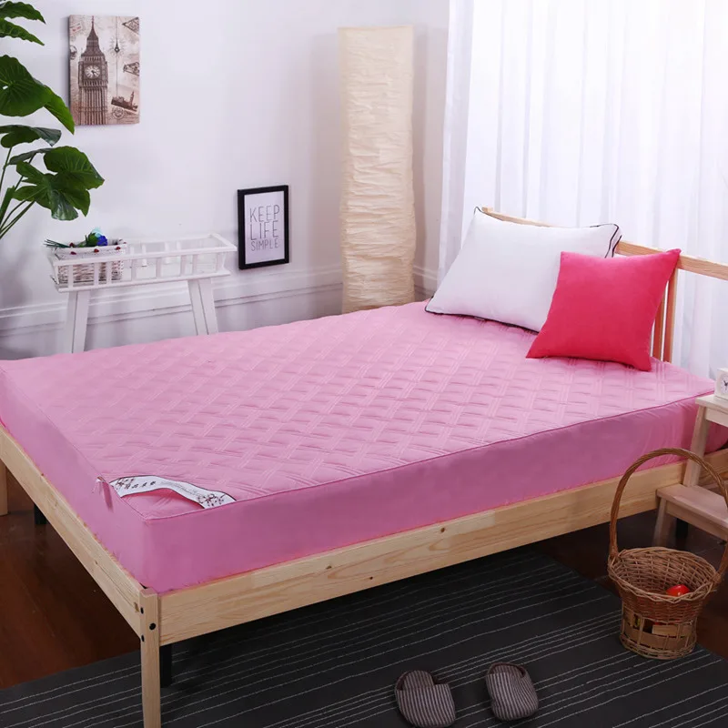 New Simple Style 100 Cotton Soild Color Fitted Sheet Quilting Fitted