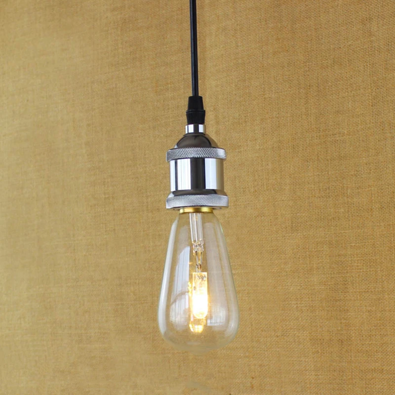 E27 Modern Silver Simple Filament Pendant Light For Bar Cafe Living