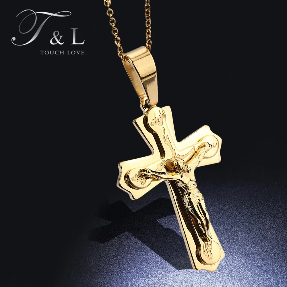 T&L Cross Christian Pendant Necklace cPendant Mens Necklace Jewelry For