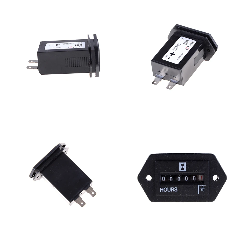 Generator Sealed Hour Meter Counter Tractor Truck Hourmeter Rectangle