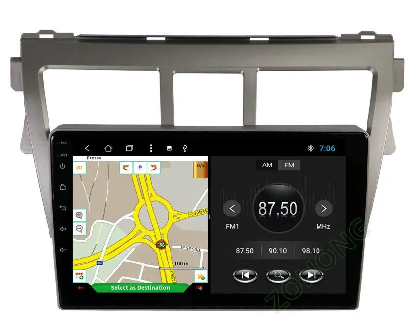 Cheap 2.5D 9" Octa Core 2G+32G Android for Toyota Vios Yaris Belta Car multimedia DVD Player auto radio GPS navigation tape recorder 24