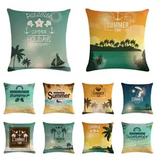 Seaside Beach Print Cushion Cover Summer Time Coconut Tree Linen Pillow Covers Decorative for Sofa Couch Living Room Home Decor Seaside Beach Print Cushion Cover Summer Time Coconut Tree Linen Pillow Covers Decorative for Sofa Couch Living Room Home Decor