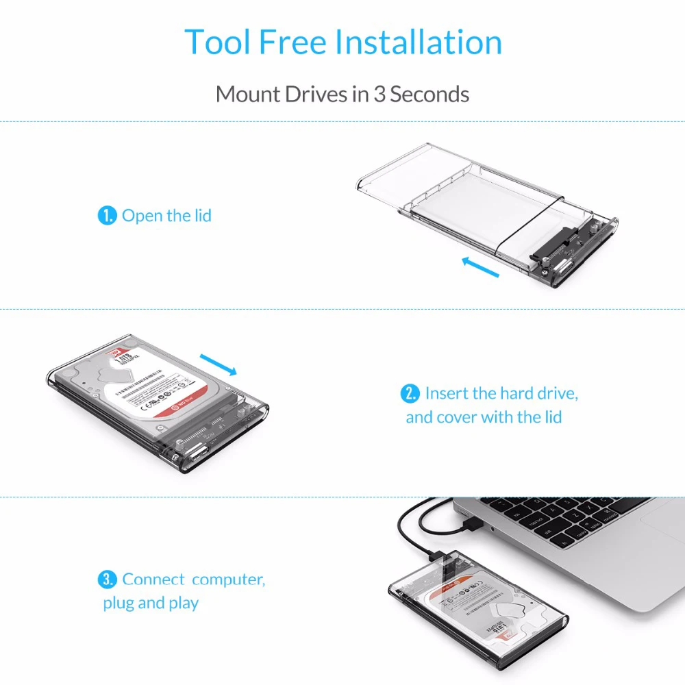 Корпус для жесткого диска 2,5 дюймов SATA To 3,0 USB внутренний SSD для внешнего жесткого диска чехол YLHDD-S301 коробка для жесткого диска для компьютера