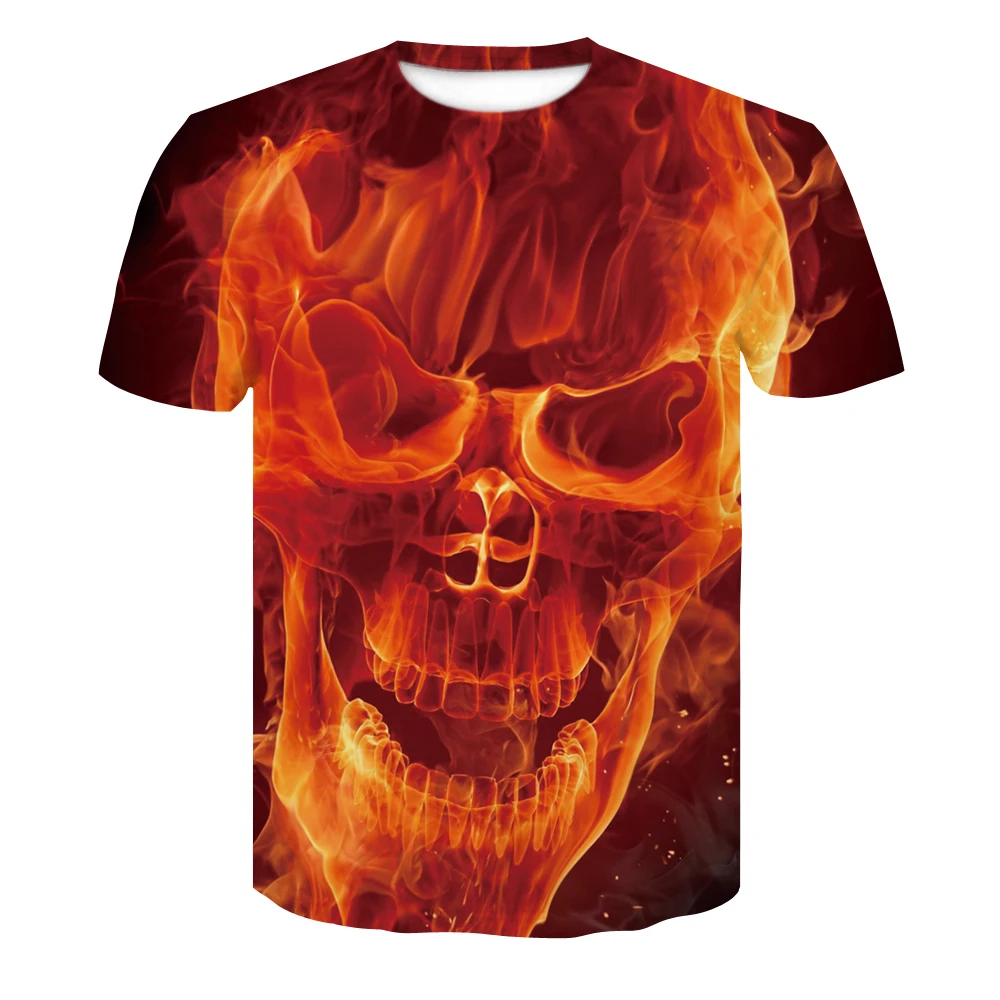 

3d for men t-shirt new 2018 ; fashion hit design 3d skull print shirts tops in the summer cool high street wear plus the size of