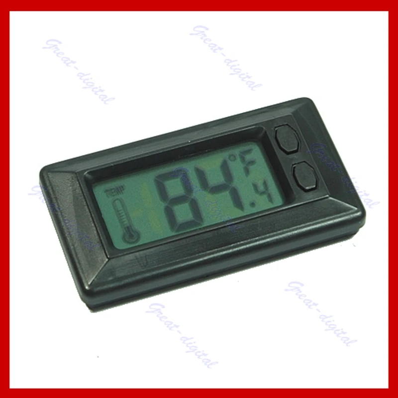 OOTDTY Black LCD Screen Display Home Vehicle Digital LCD Thermometer