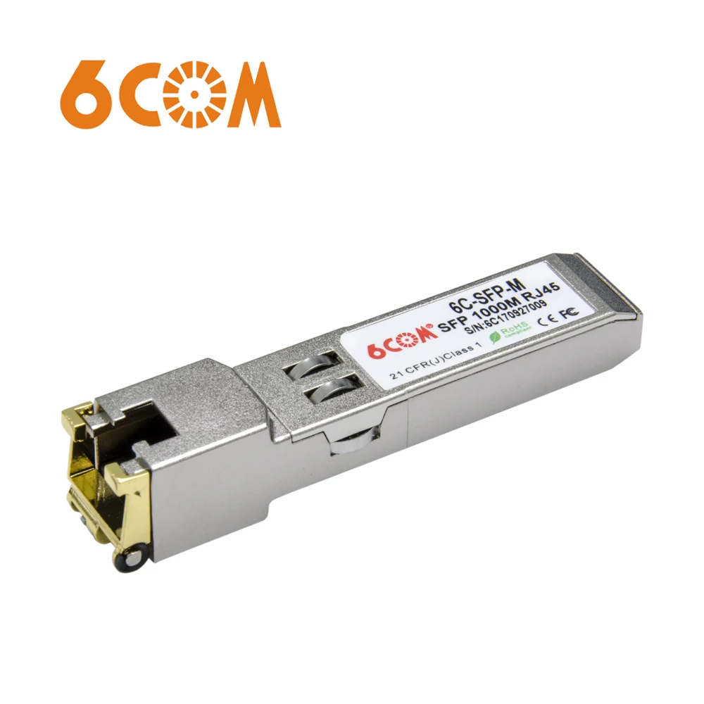 

6COM Compatible for Open Switch: Edgecore/ Quanta, 1000Base-T Copper SFP Transceiver, 100m RJ45 Connector