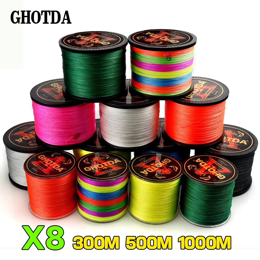 Pesca da Carpa Linha de Pesca Fio de Pesca Ghotda Trança 300 m 500 m 1000 m 8 Vertentes Multifilament 13 119lb