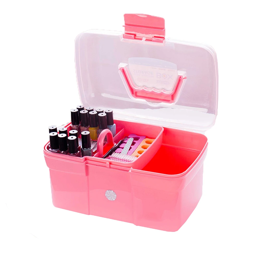 Caixa de Armazenamento de Desktop à Mão Tesoura de Plástico Organizador de Maquiagem Nova Jóias Unha Polonês Caneta Recipiente Manicure Ferramenta Case s - l 7 Cheap Equipamento de unhas artísticas