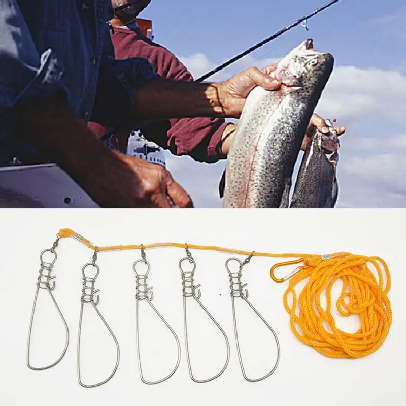 

5M Fishing Lock Buckle Stainless Steel Live Fish Lock Belt Fishing Stringer Fishing Tackle