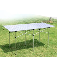 Lengthen Outdoor Folding Table Light Portable Picnic Dining Table Simple Stall/BBQ/camping Multifunction Desk Stable Metal Frame