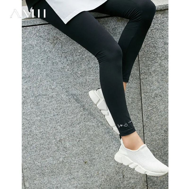 

Amii Casual Women Minimalist Legging 2018 Solid Print Female Fitness Workout Leggings