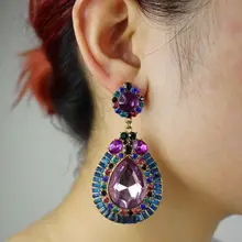 Новинка г., женские Кристалл усеяна дрель серьги 12 шт./лот