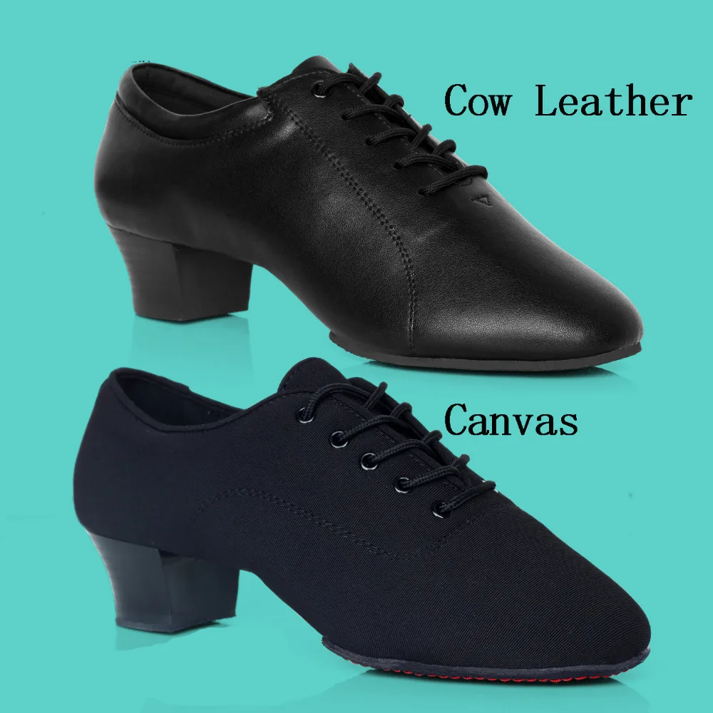 Professional Men Latin Dance Shoe Leather Canvas Split Sole Ballroom