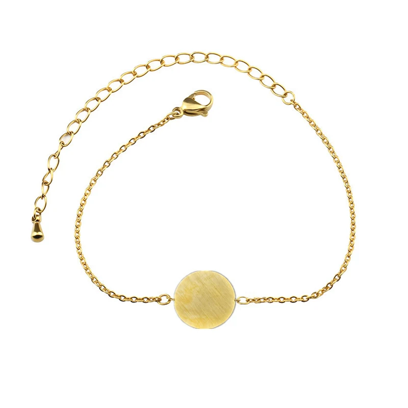 10 шт розовый золотой цвет матовый Круглый круглый браслет для женщин из нержавеющей стали с геометрическим диском монета точка пирог браслеты «рука» карма
