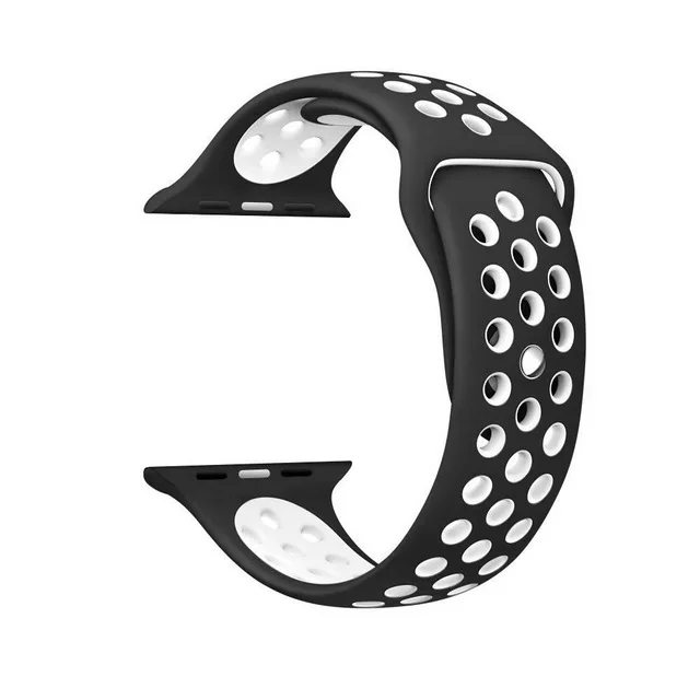 BUMVOR спортивный силиконовый ремешок для наручных часов Apple Watch 44/40/42/38 мм браслет ремешок для наручных часов iwatch, 4/3/2/1 резиновый клей Для женщин& Для мужчин ремешок для часов - Цвет ремешка: black white 13