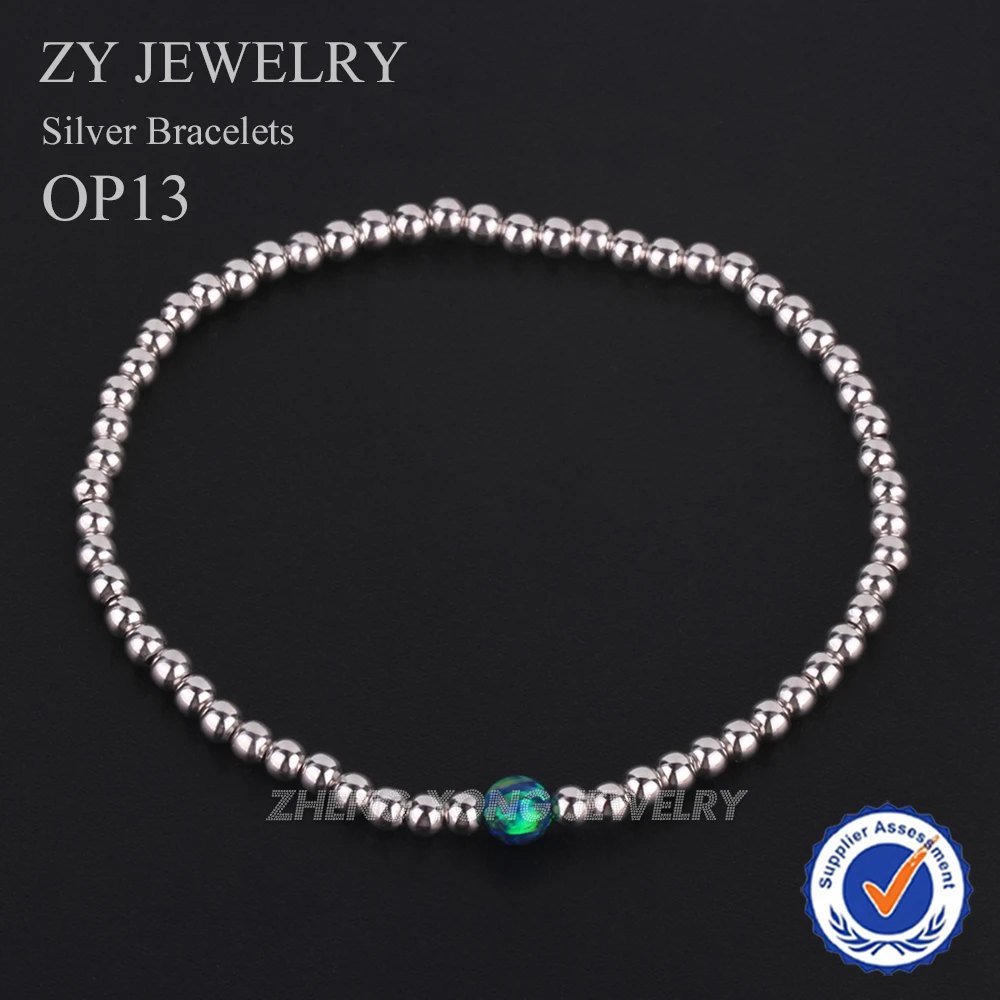 Black Spinelle Silver 925 Blue Opal Bracelet