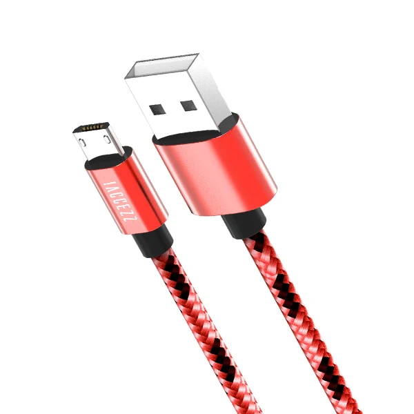 ACCEZZ нейлоновый Micro USB кабель для быстрой зарядки и передачи данных для samsung Xiaomi Redmi huawei htc Tablet Android мобильный телефон провод линия - Цвет: Red